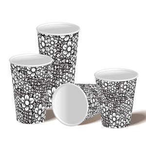 8oz single wall paper cup art series cups