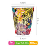 8oz single wall paper cups size